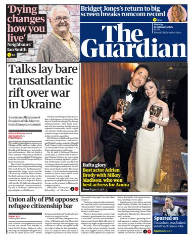 The Guardian Newspaper issue Monday, 17 February 2025