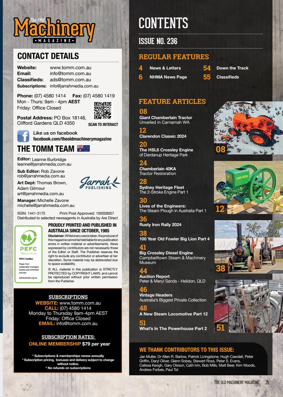 The Old Machinery Magazine Preview Pages