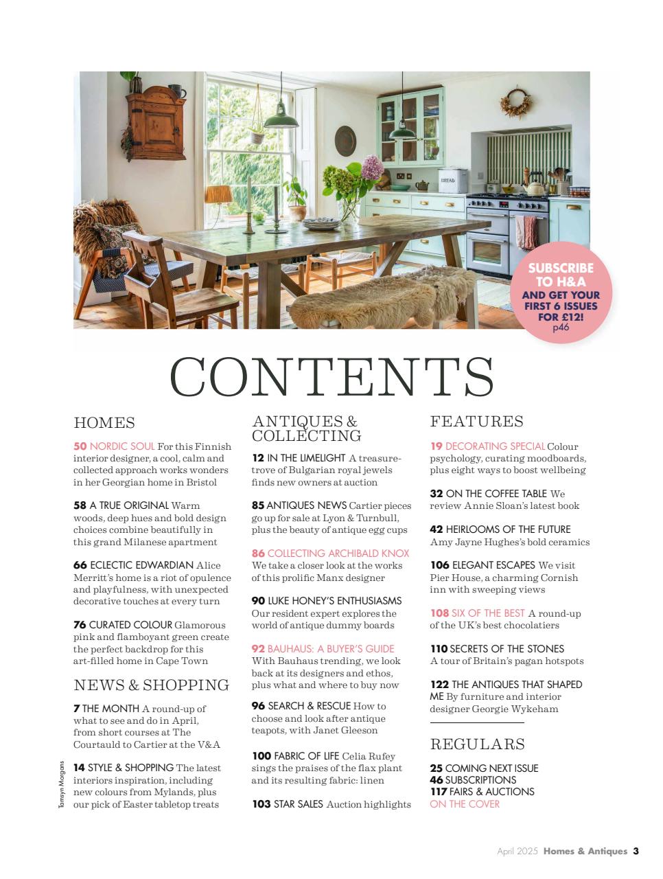 Homes & Antiques Magazine Preview Pages