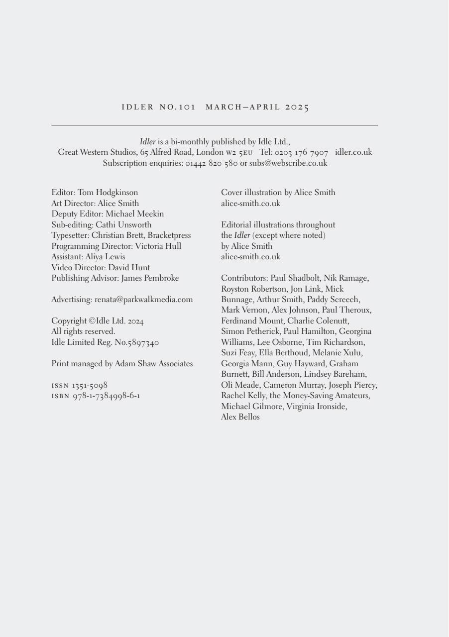 The Idler Magazine Preview Pages