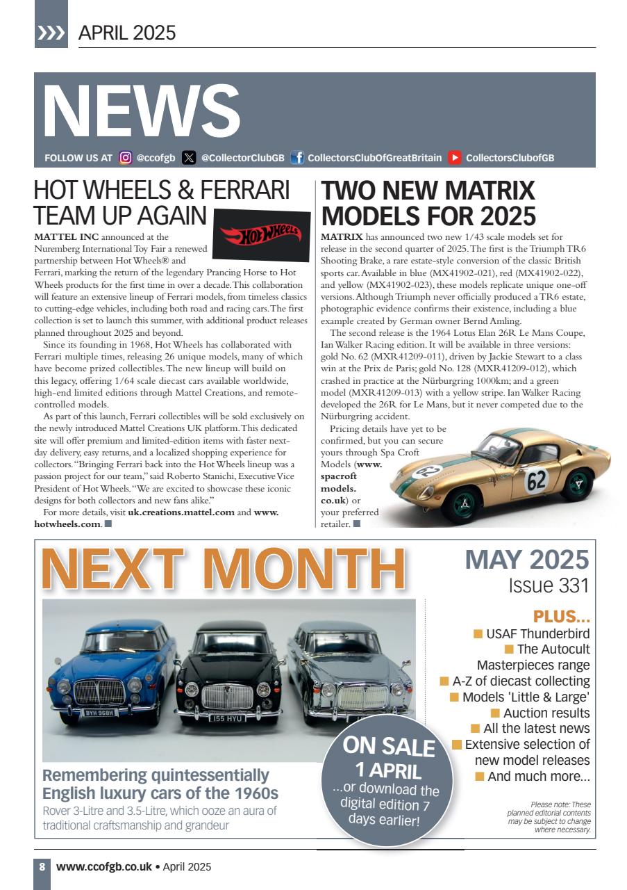 Diecast Collector Preview Pages