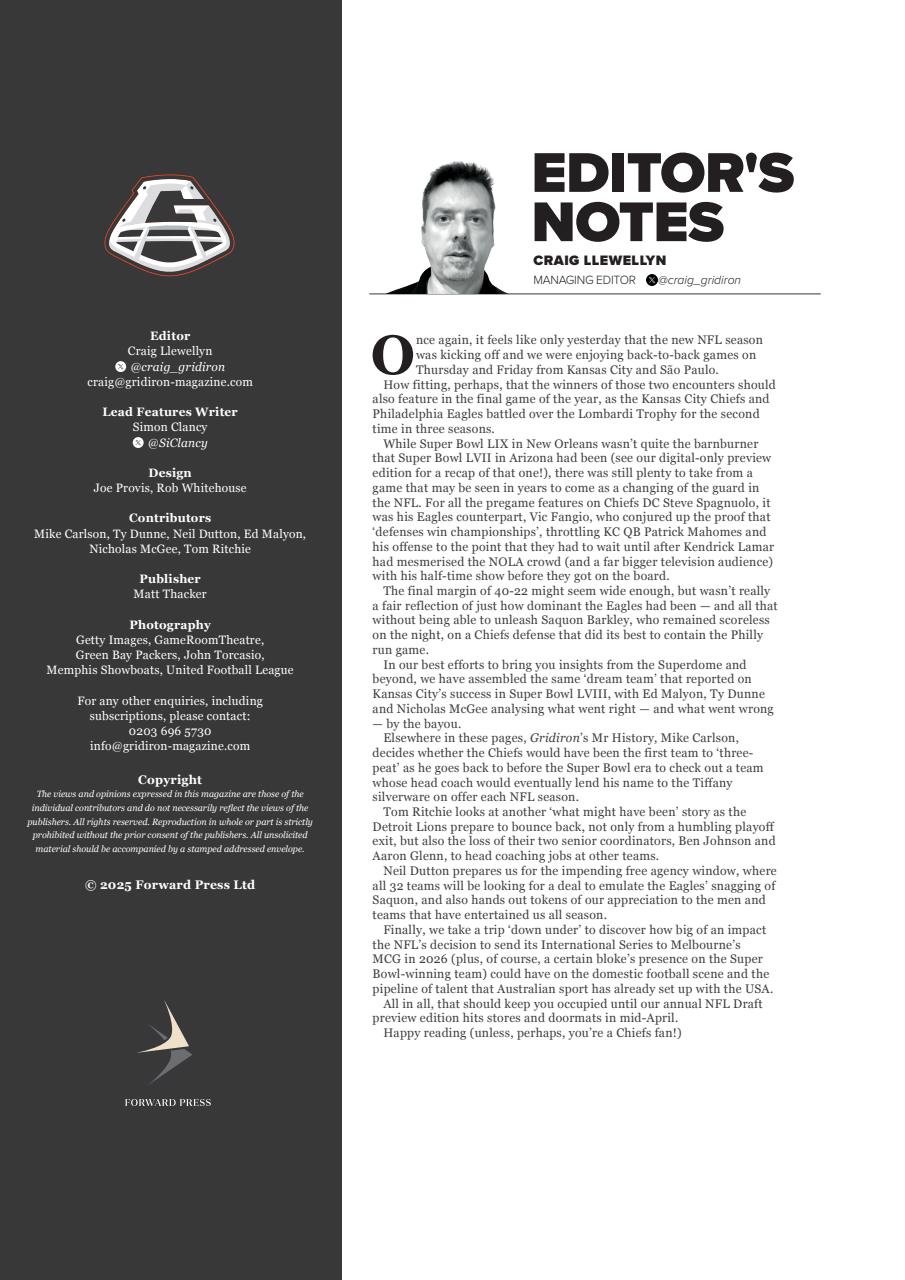 Gridiron Preview Pages