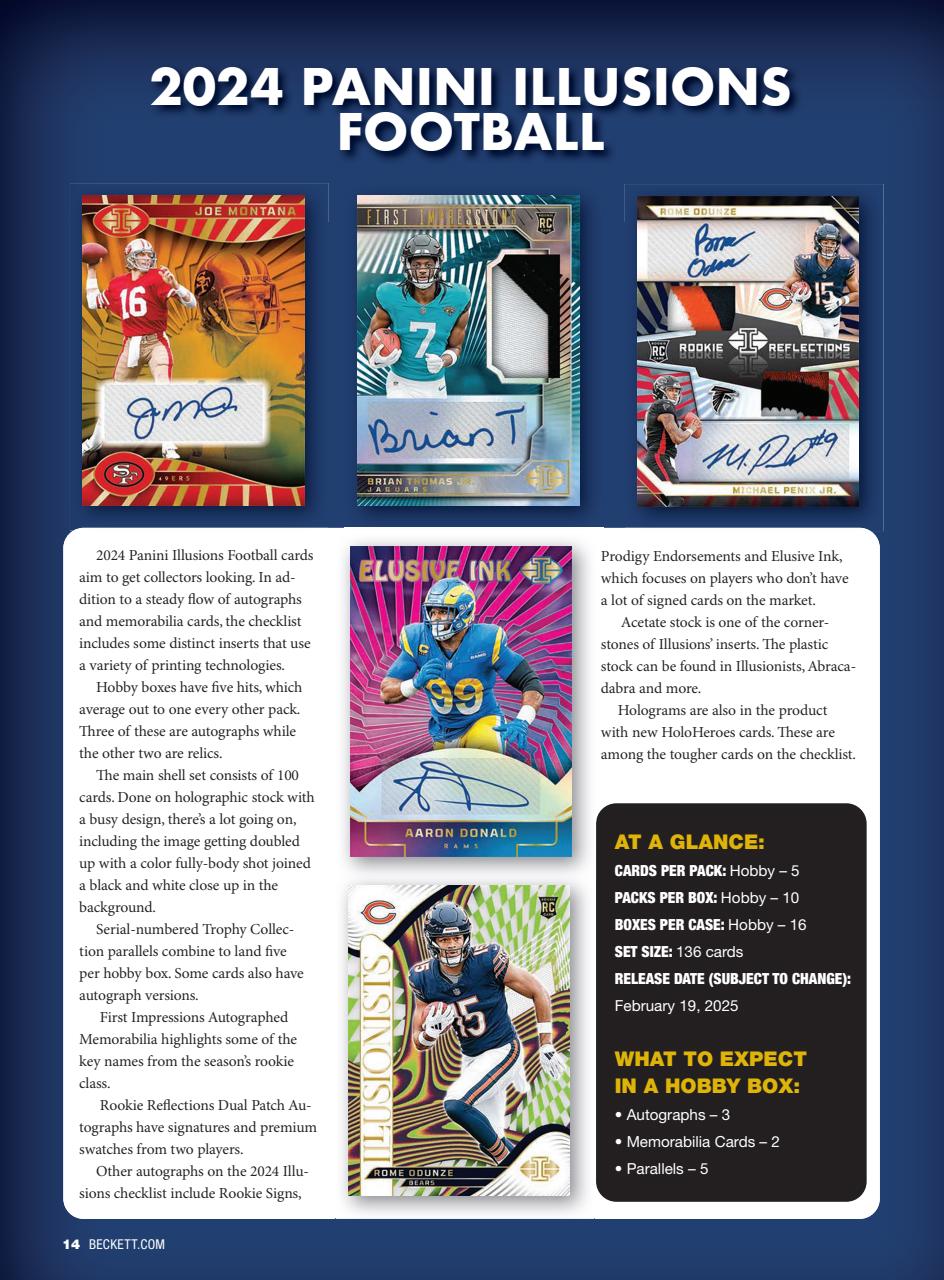 Beckett Football Magazine Preview Pages
