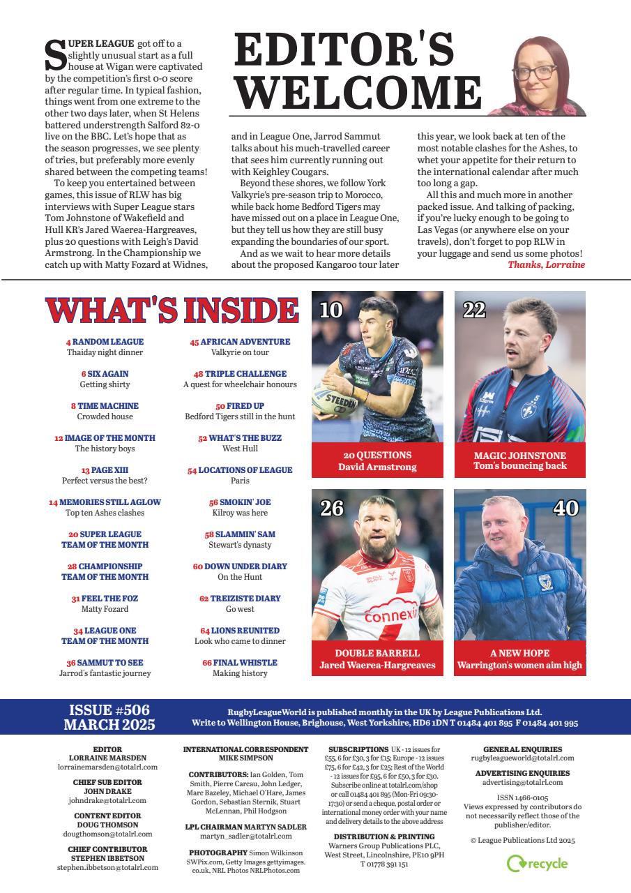 Rugby League World Preview Pages