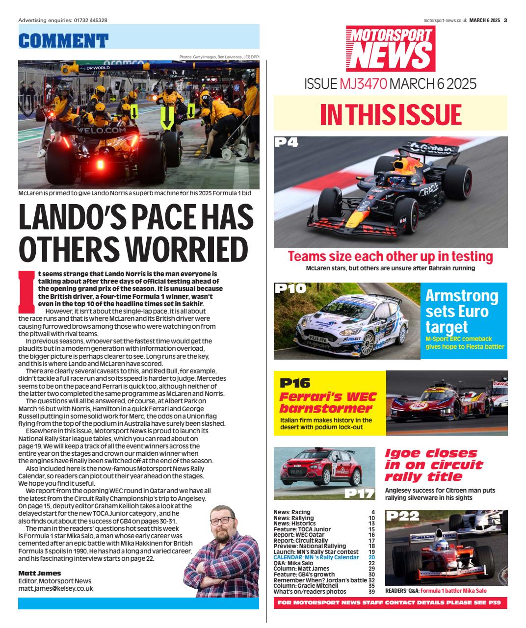 Motorsport News Preview Pages
