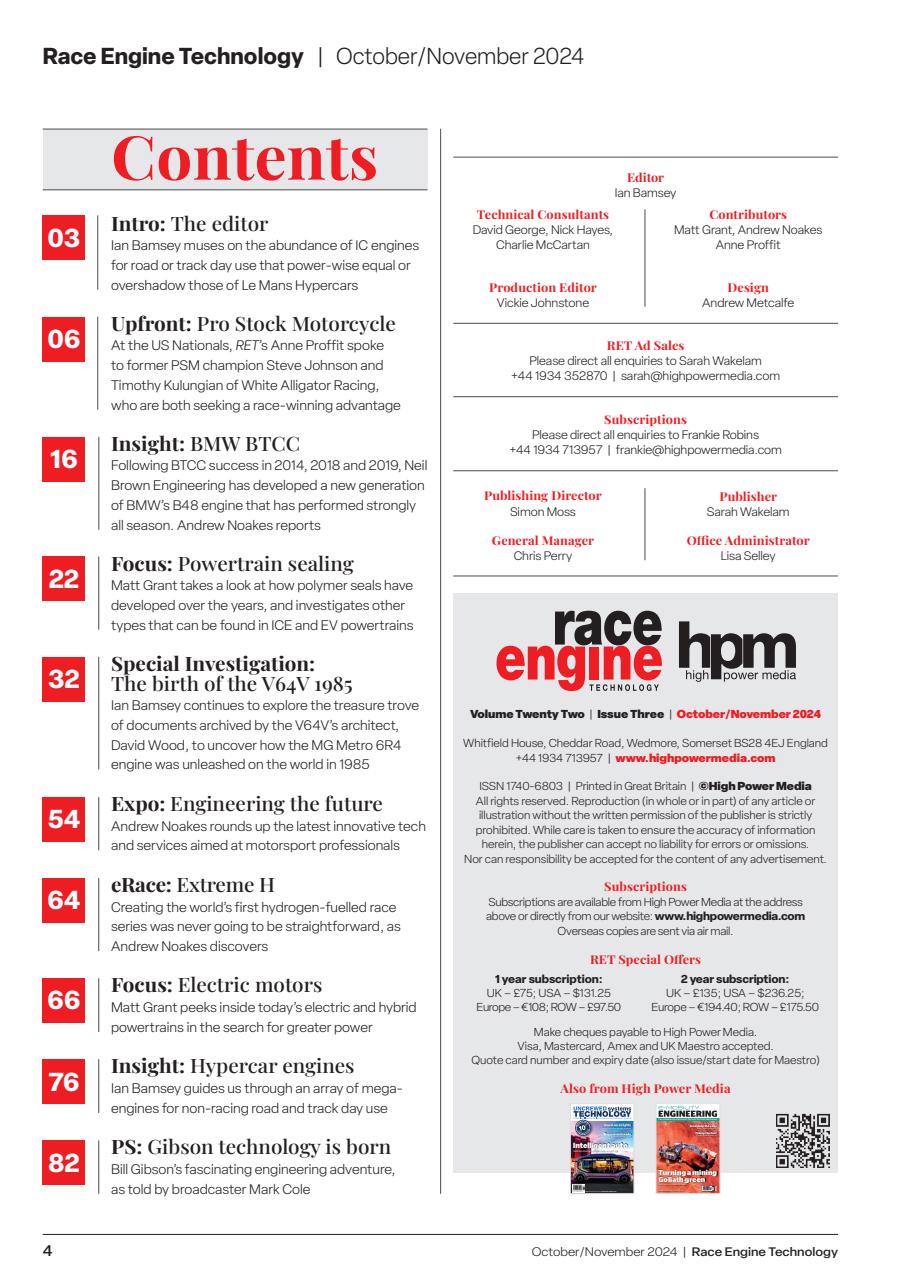 Race Engine Technology Preview Pages