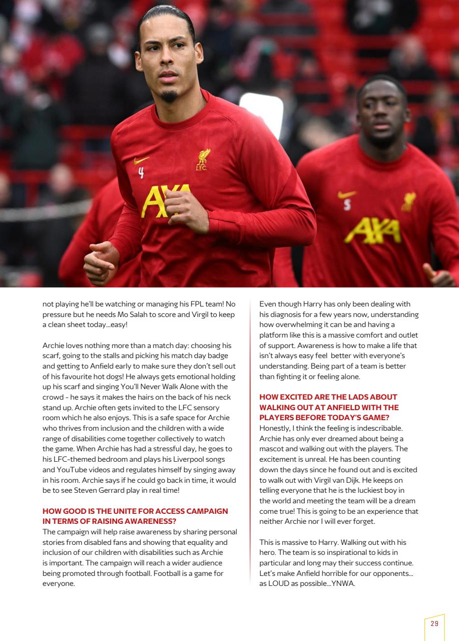 Liverpool FC Programmes Preview Pages