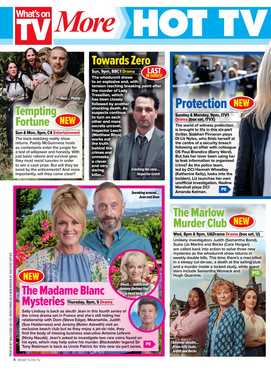 What's on TV Preview Pages