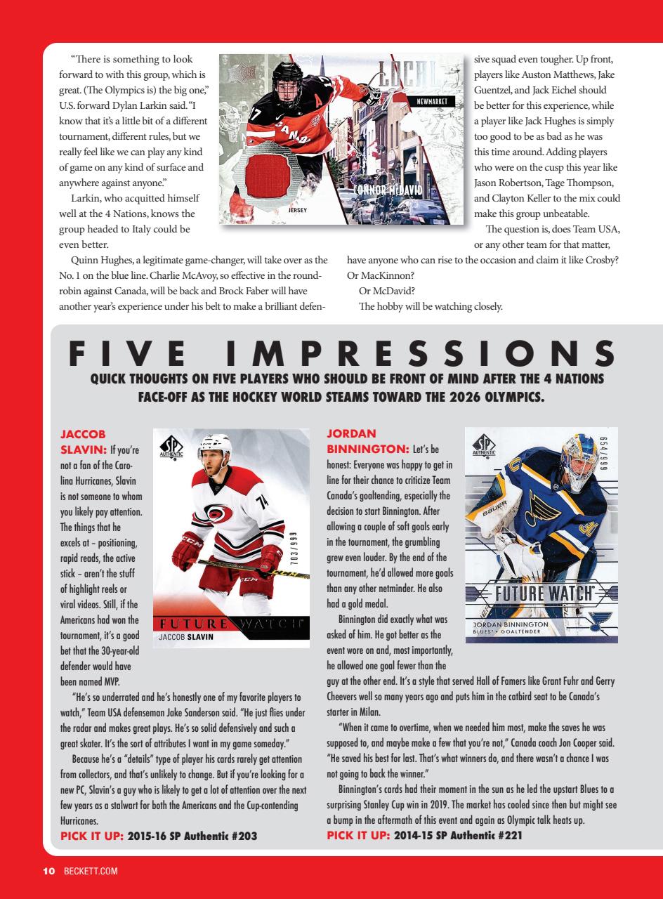 Beckett Hockey Magazine Preview Pages