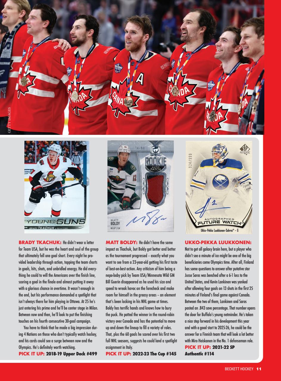 Beckett Hockey Magazine Preview Pages