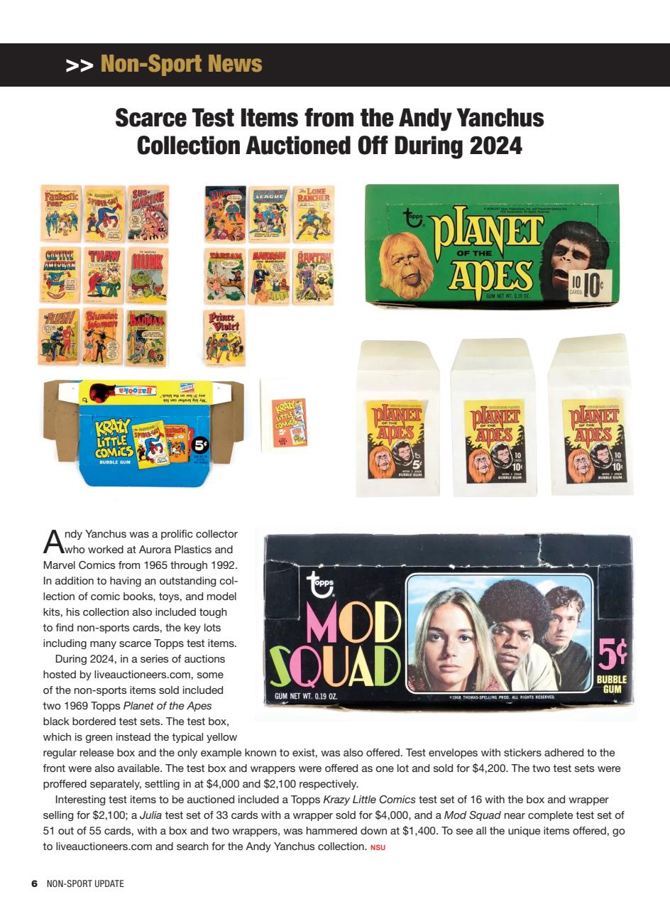 Non-Sport Update Magazine Preview Pages