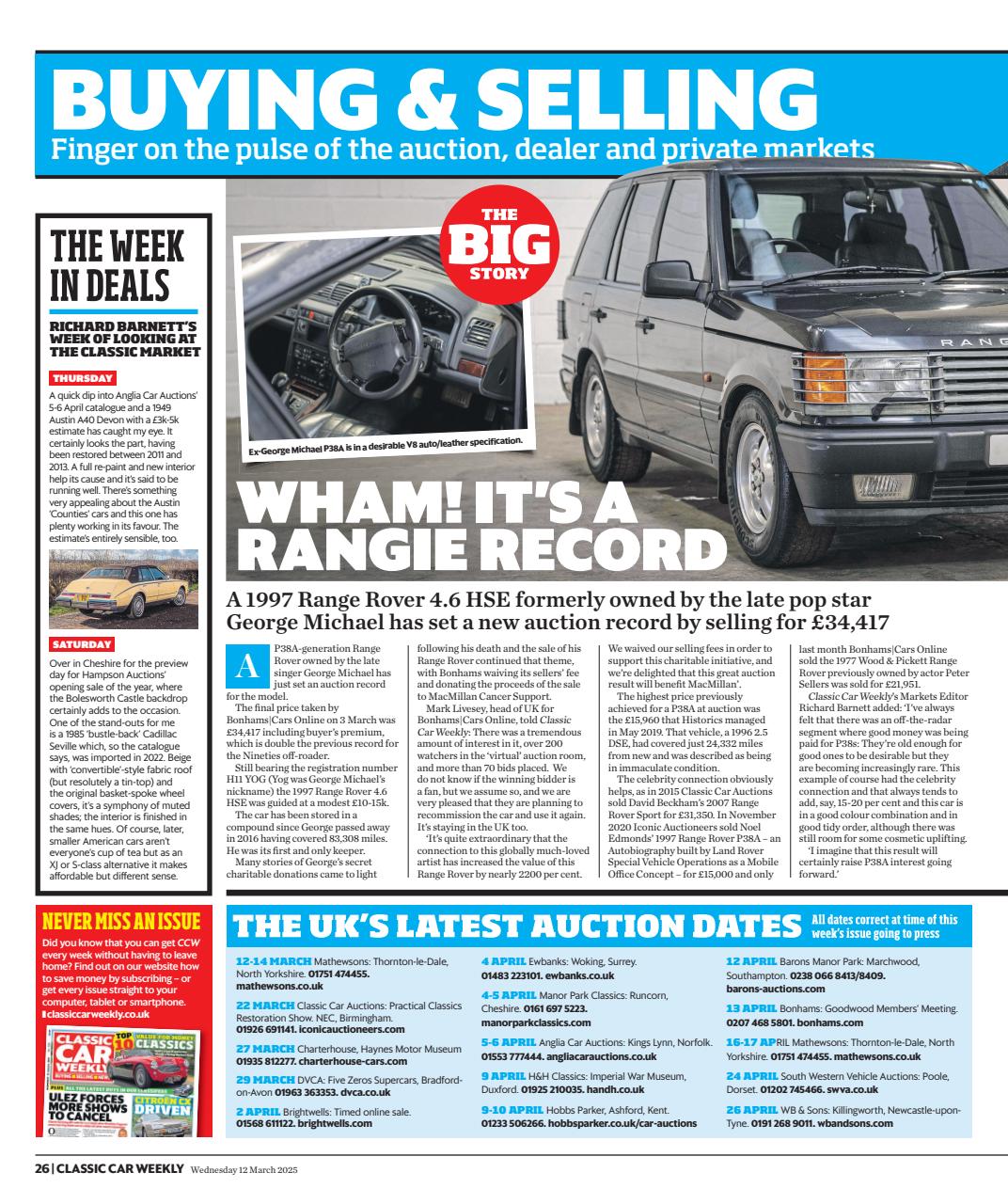 Classic Car Weekly Preview Pages