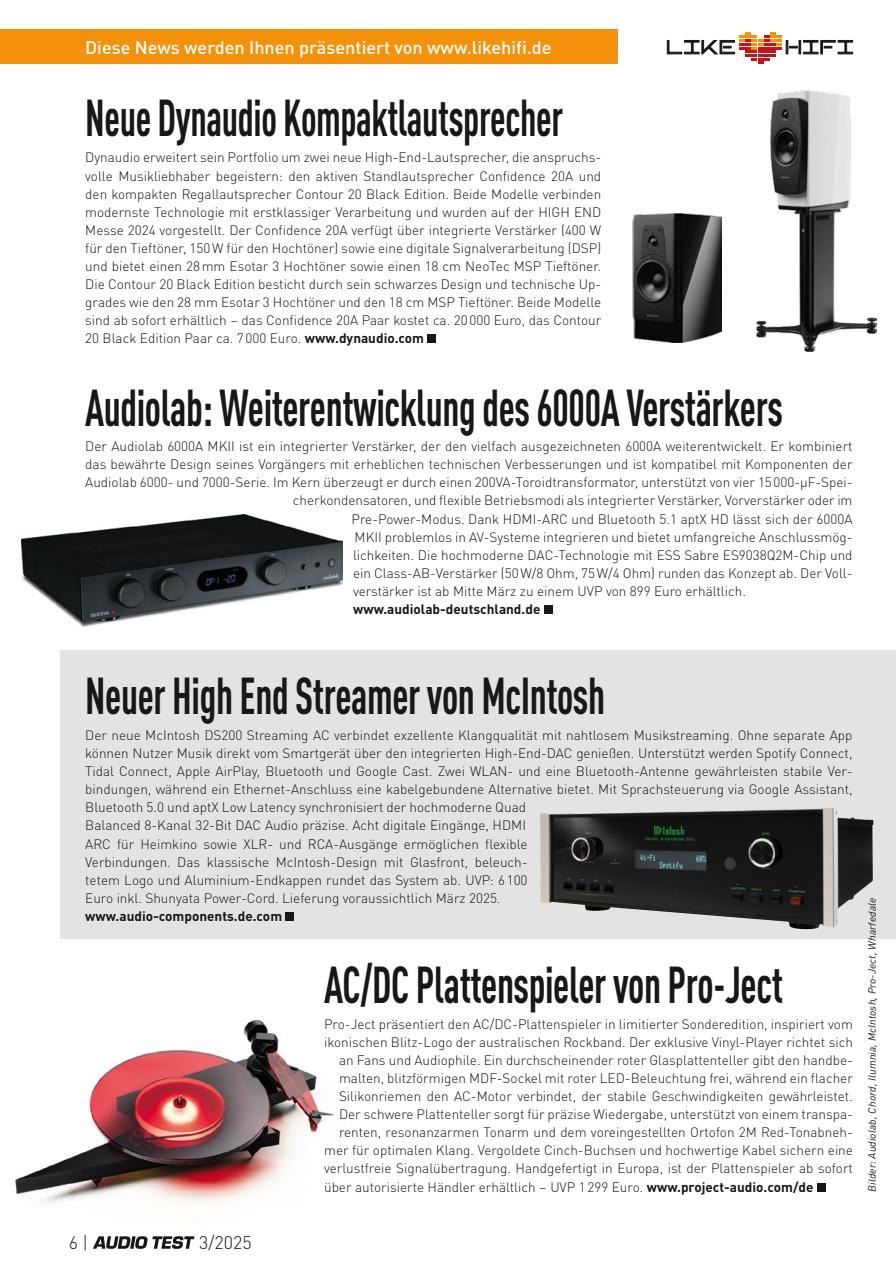 Audio Test Preview Pages