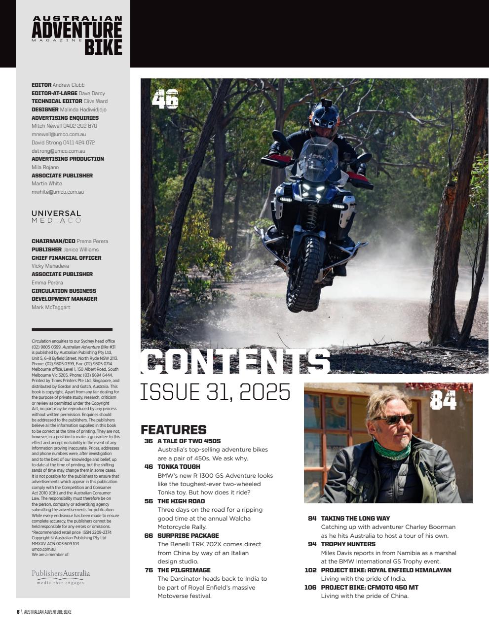 Australian Adventure Bike Preview Pages
