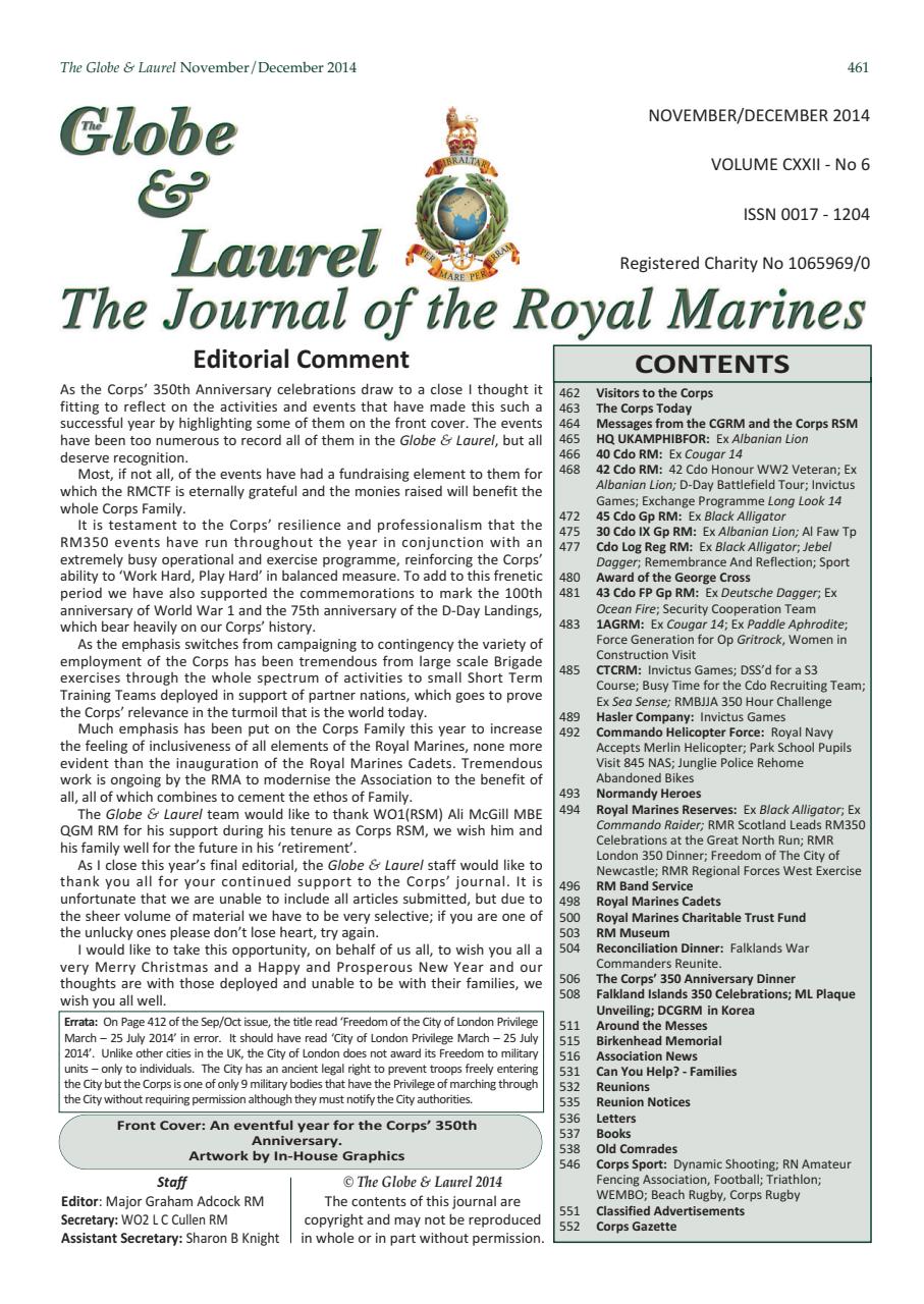 Globe & Laurel Preview Pages