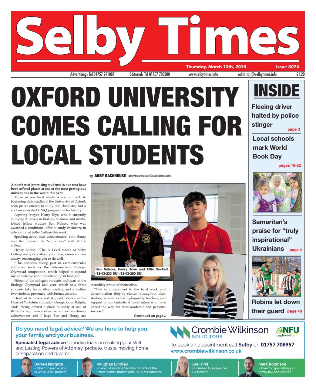 Selby Times Preview Pages