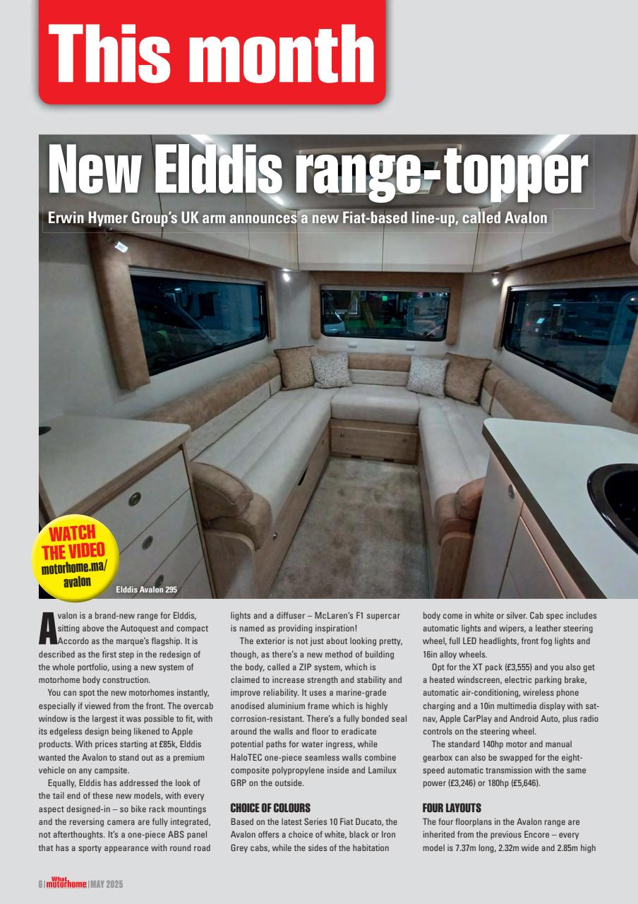 What Motorhome magazine Preview Pages