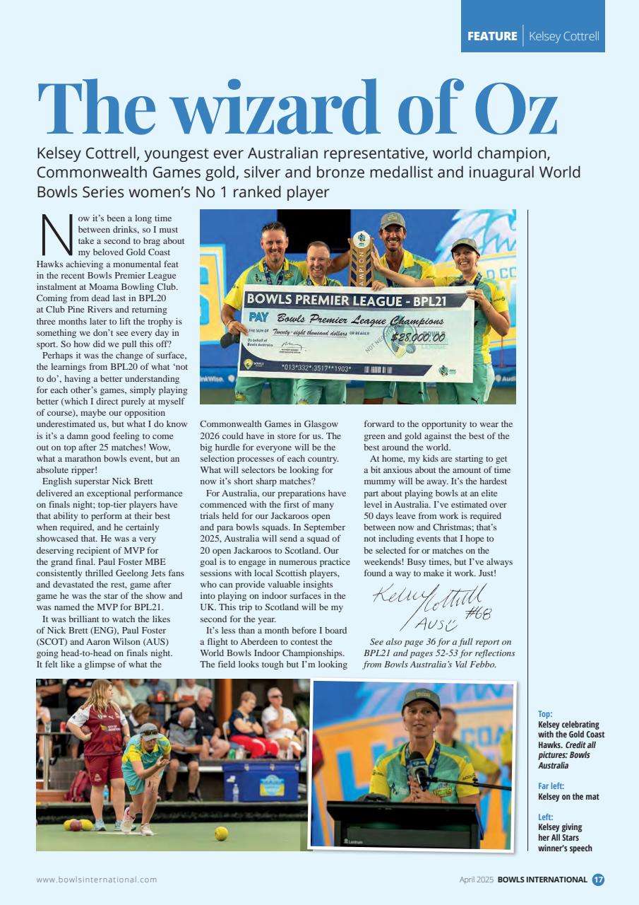 Bowls International Preview Pages