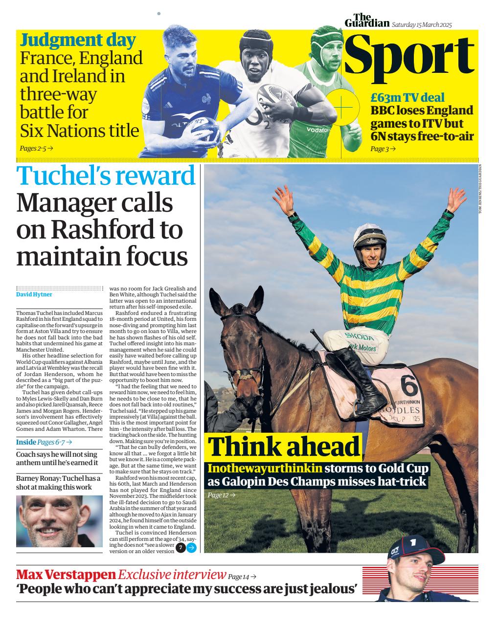 The Guardian Newspaper - Saturday, 15 March 2025 Retour à l'édition ...