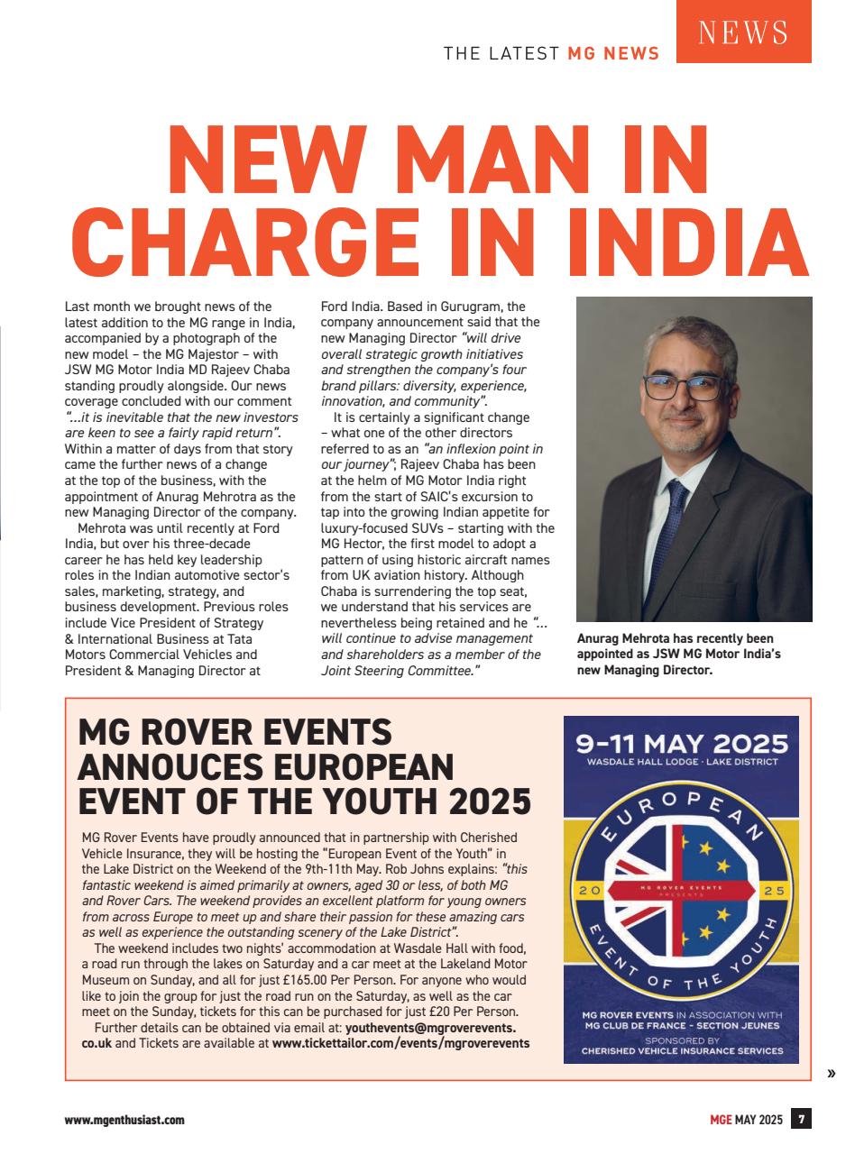 MG Enthusiast Preview Pages