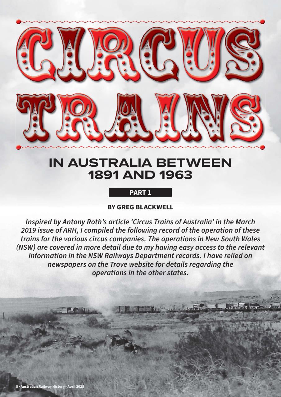 Australian Railway History Preview Pages