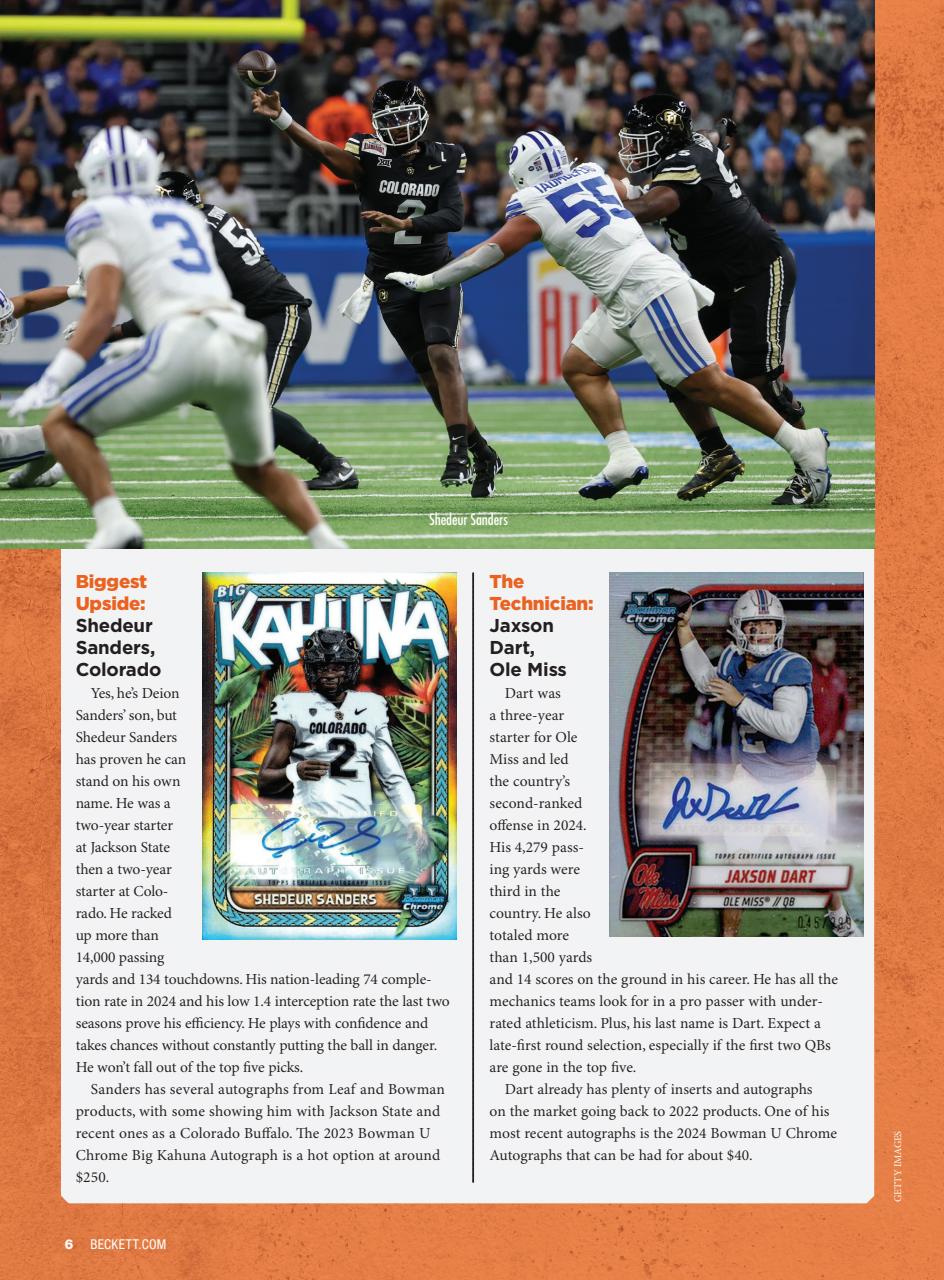 Beckett Football Magazine Preview Pages