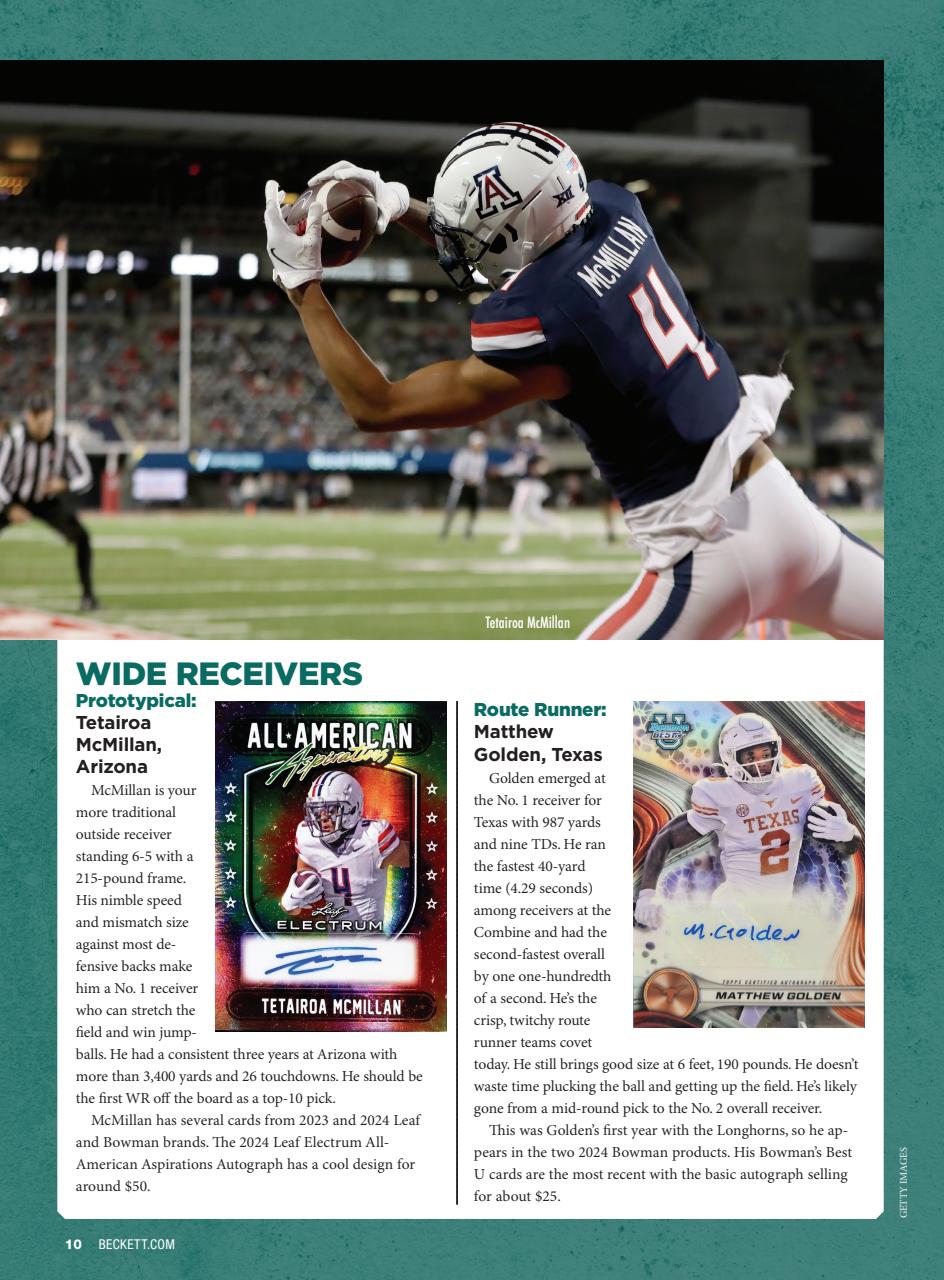 Beckett Football Magazine Preview Pages