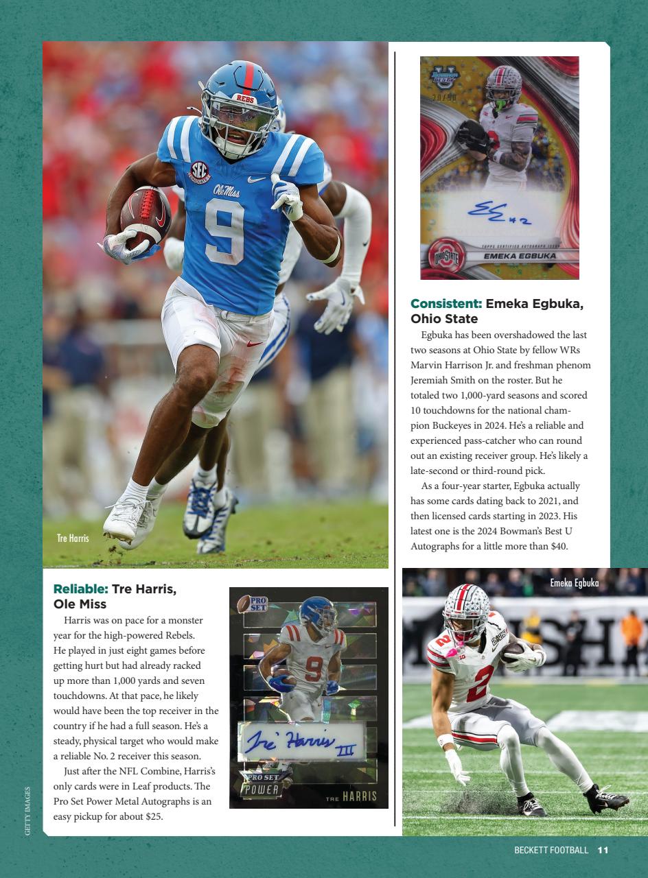 Beckett Football Magazine Preview Pages