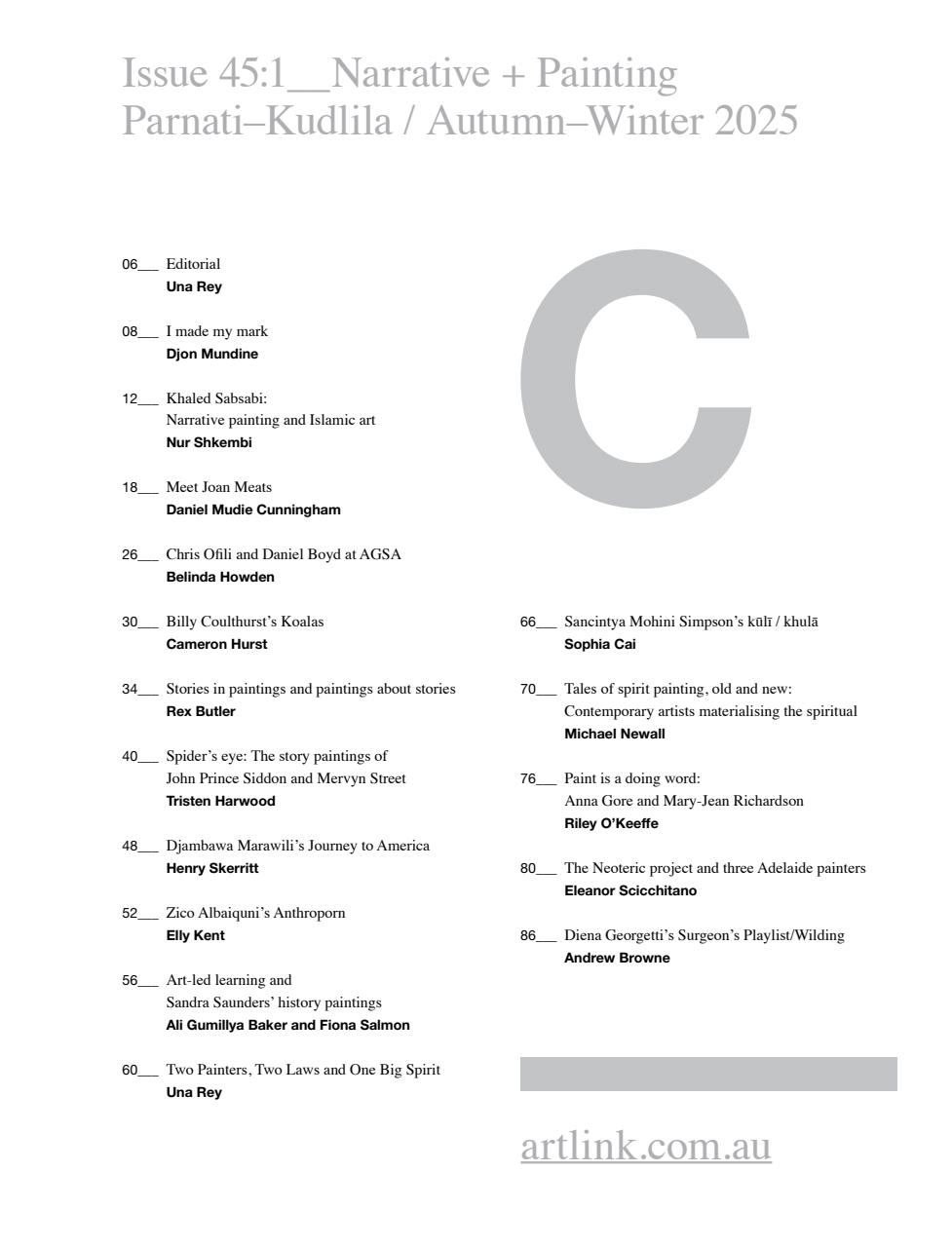 Artlink Magazine Preview Pages