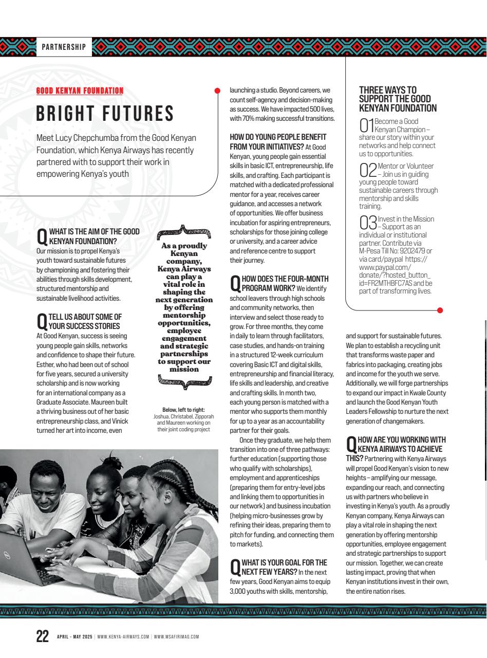 MSAFIRI – Kenya Airways Inflight Preview Pages