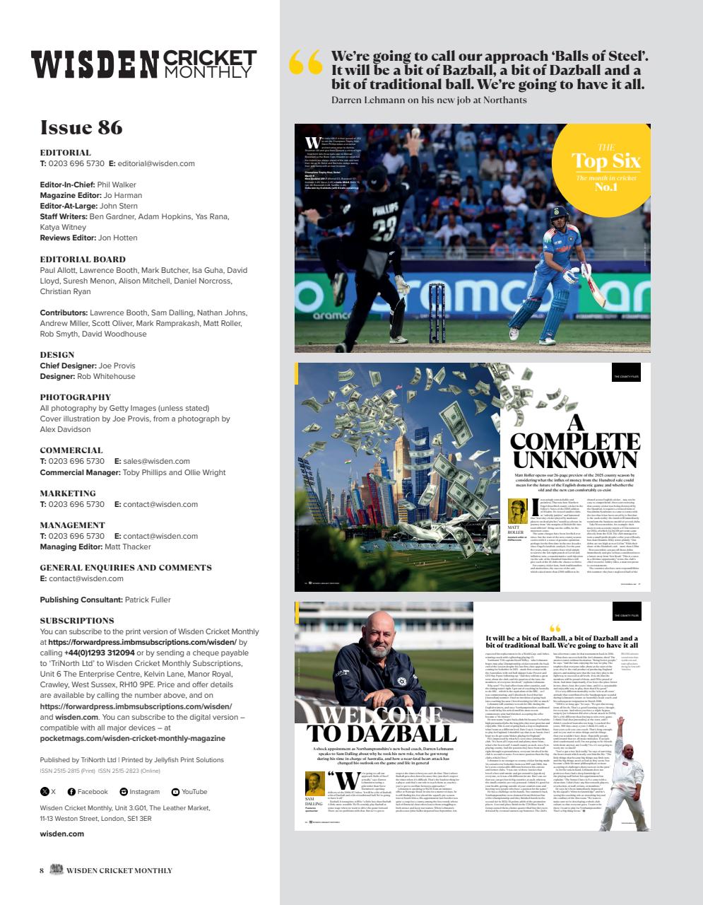 Wisden Cricket Monthly Preview Pages