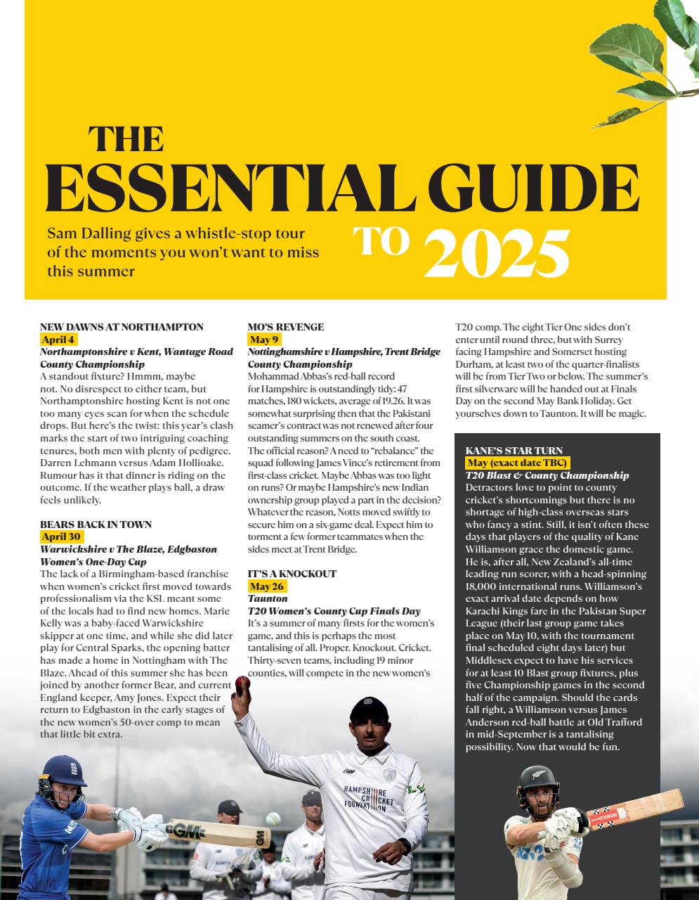 Wisden Cricket Monthly Preview Pages