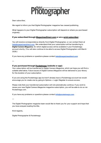Digital Photographer issue Important Notice