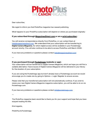 PhotoPlus issue Important Notice