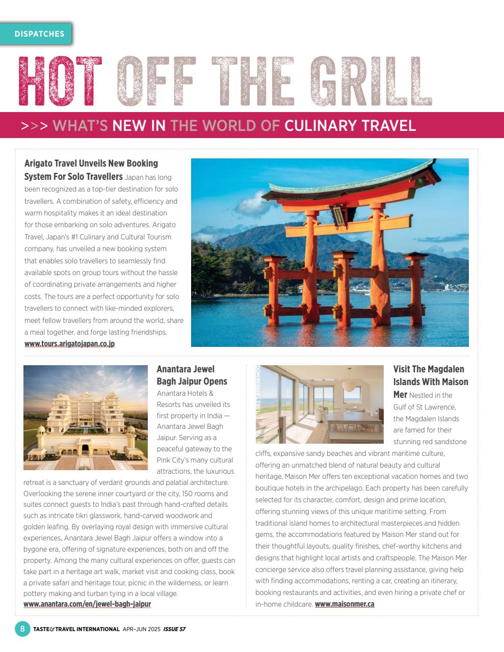 Taste & Travel International Preview Pages