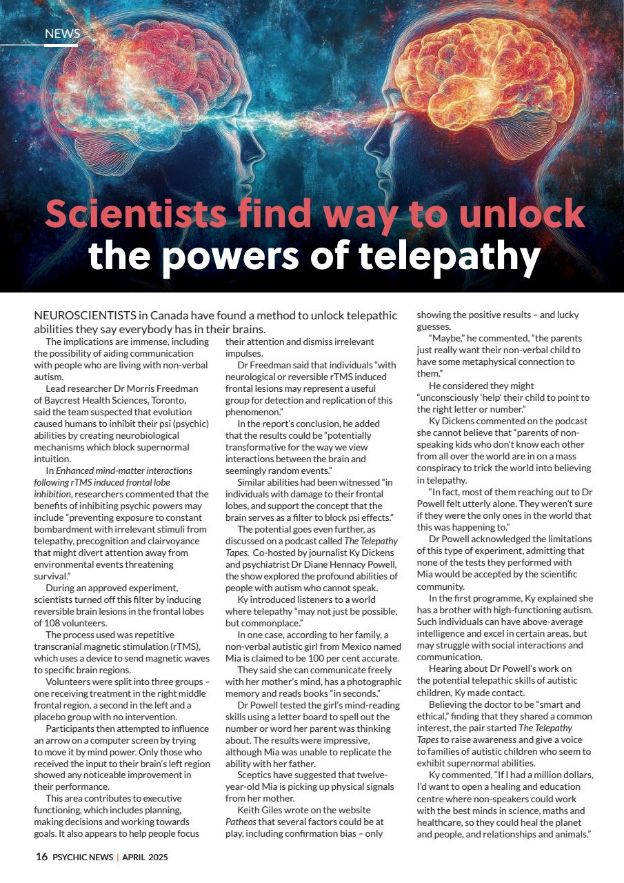 Psychic News Preview Pages