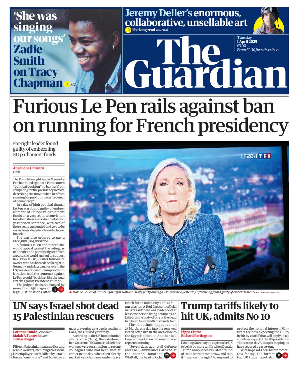 The Guardian Newspaper Preview Pages