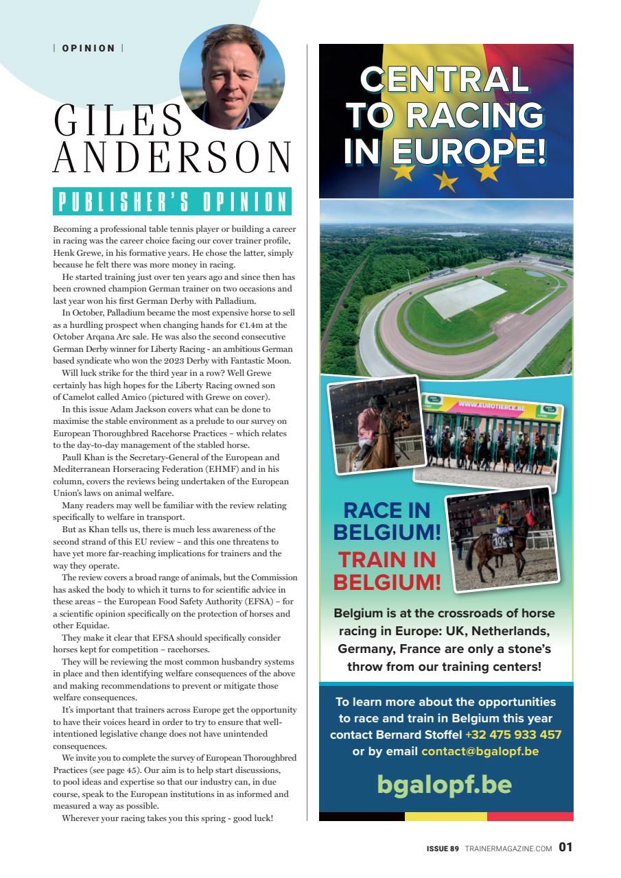 European Trainer Magazine - horse racing Preview Pages