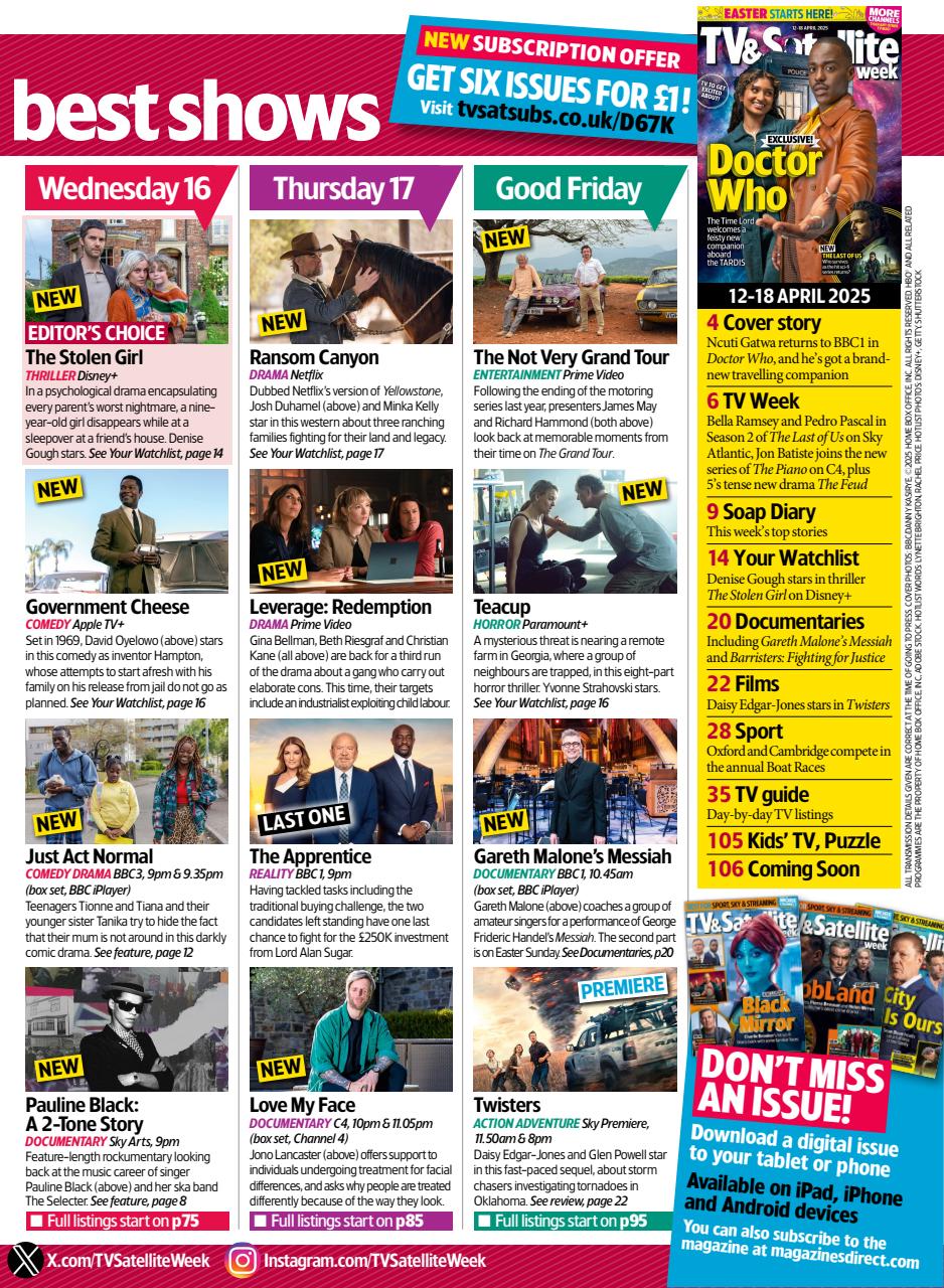 TV & Satellite Week Preview Pages