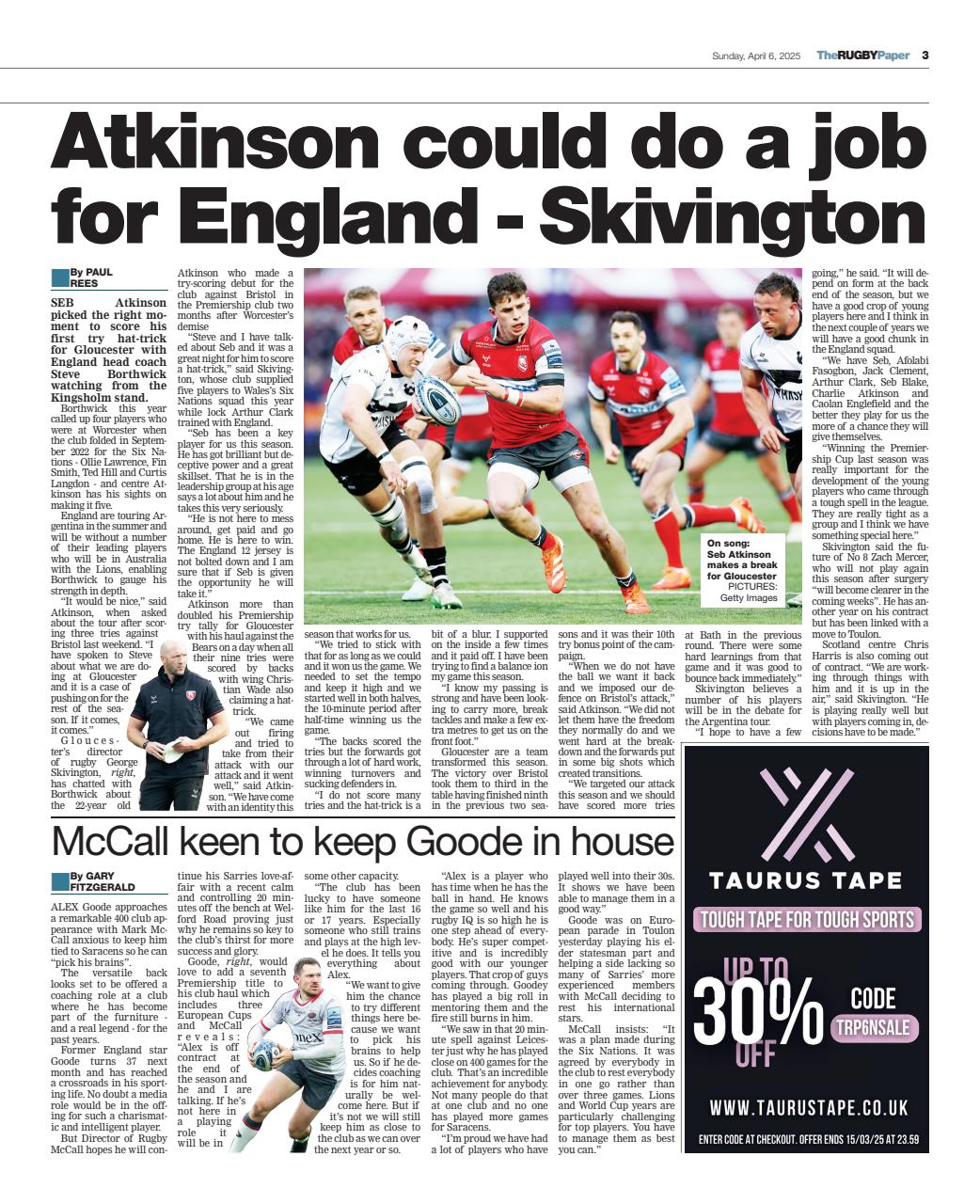 The Rugby Paper Preview Pages