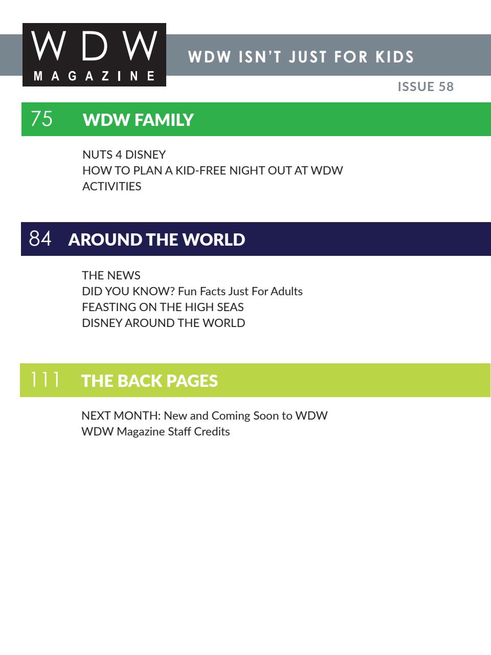 WDW Magazine Preview Pages