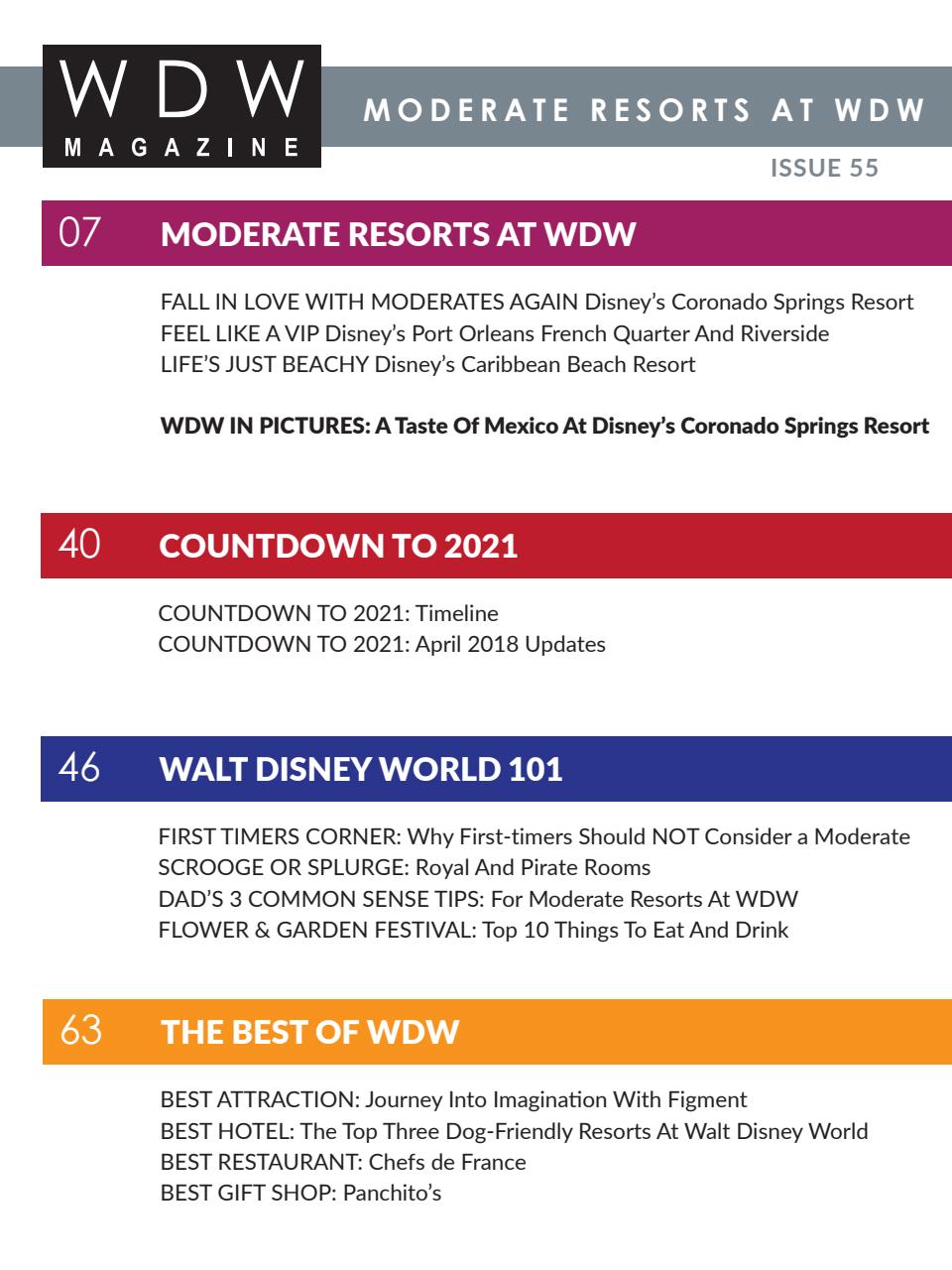 WDW Magazine Preview Pages