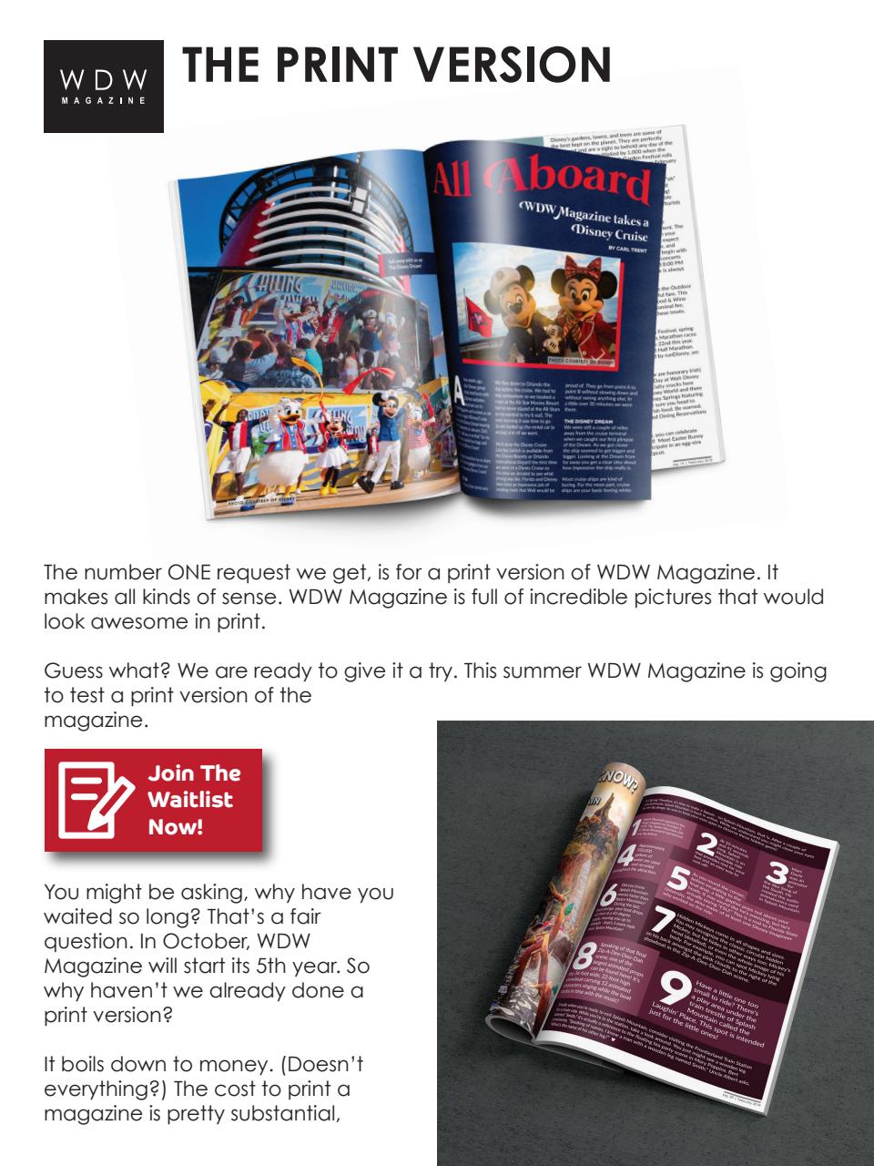 WDW Magazine Preview Pages