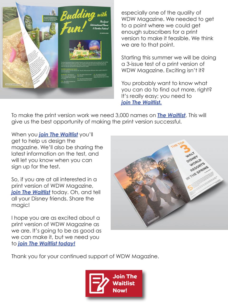 WDW Magazine Preview Pages