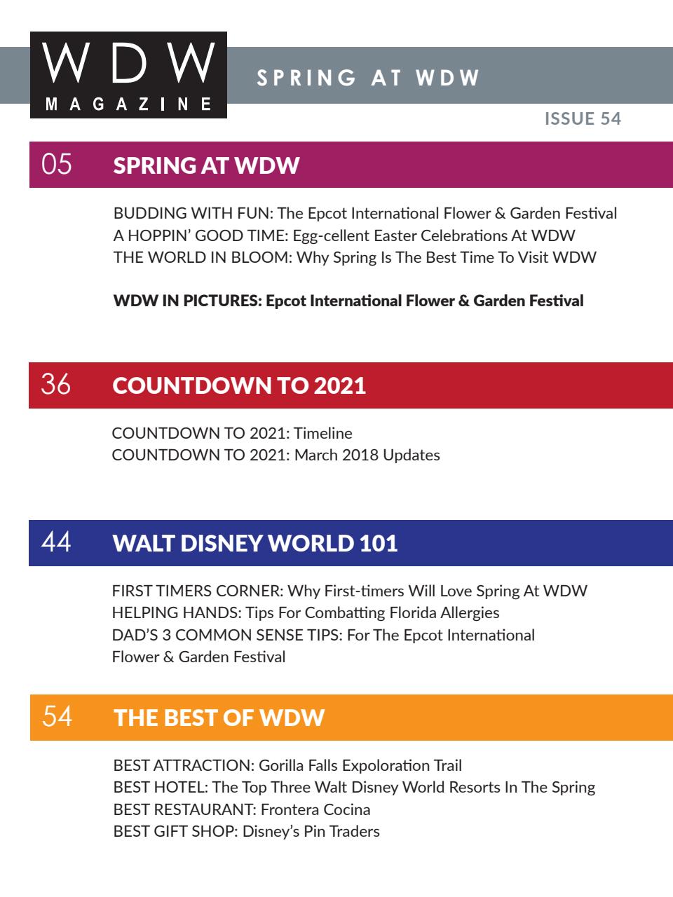 WDW Magazine Preview Pages