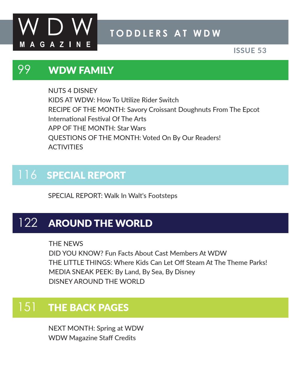 WDW Magazine Preview Pages