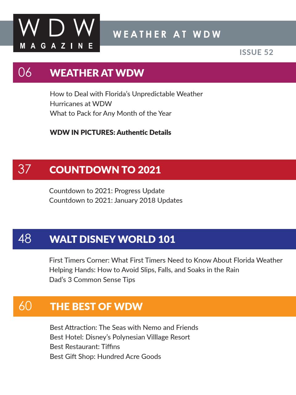 WDW Magazine Preview Pages