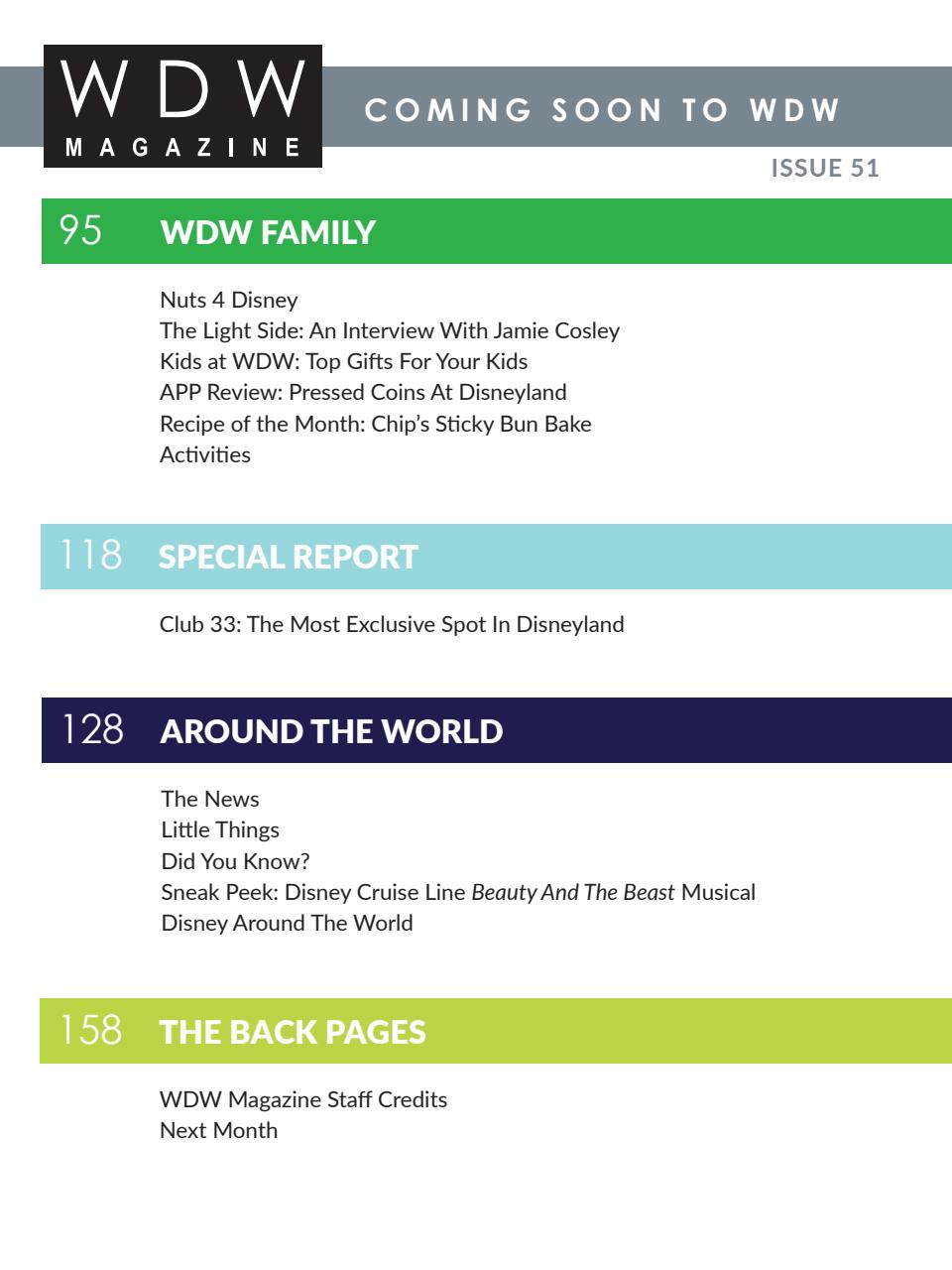 WDW Magazine Preview Pages