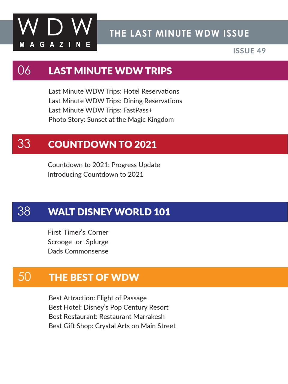 WDW Magazine Preview Pages