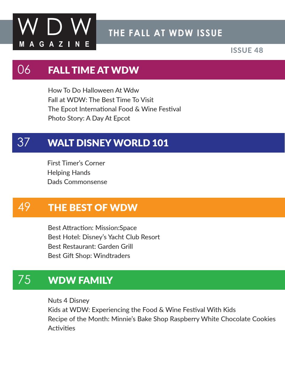 WDW Magazine Preview Pages